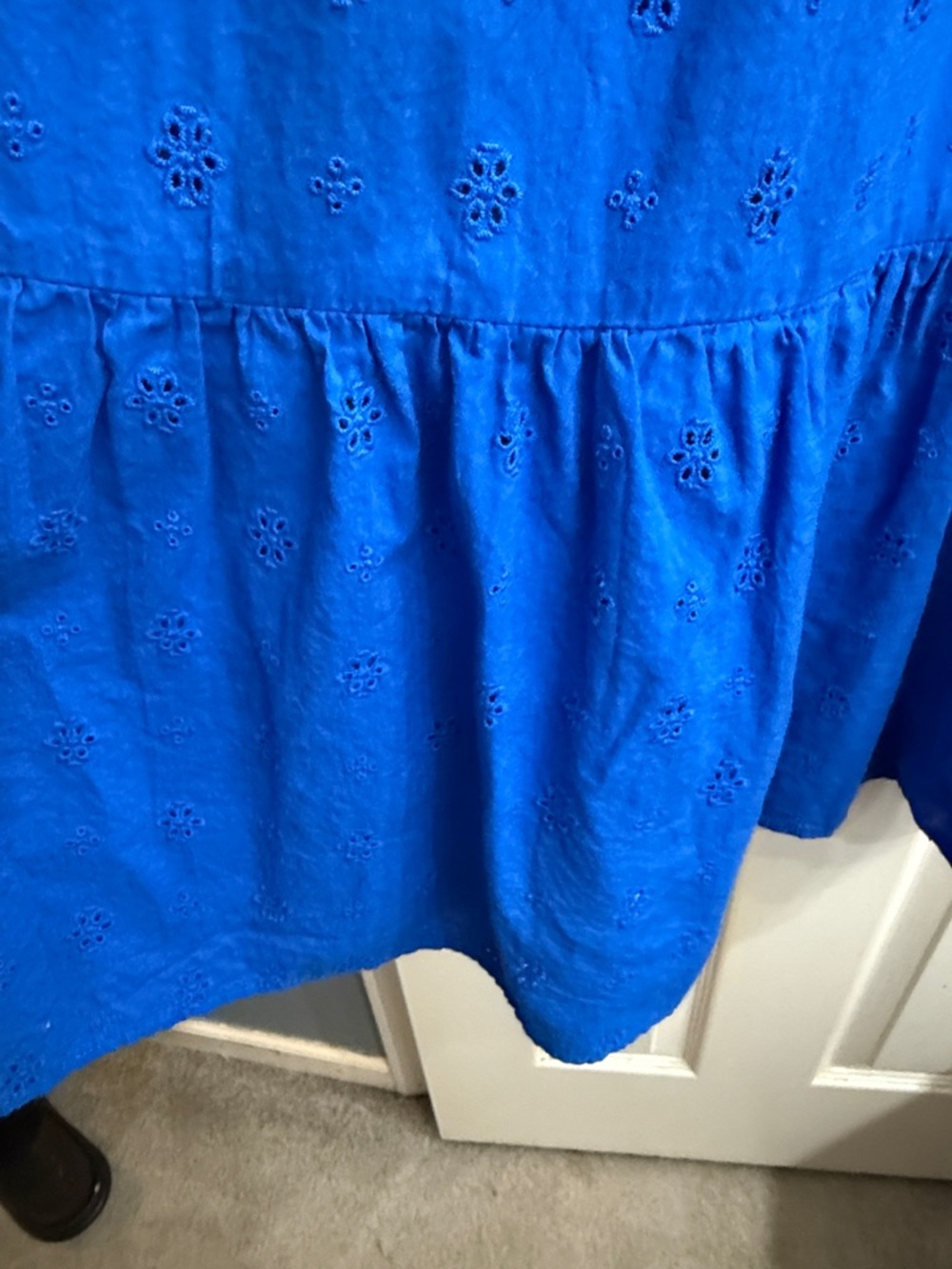 V-Neck Royal Blue Eyelet Maxi Dress - Women's size s - Picture 5 of 5
